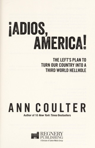 Cover of Adios, America by Ann Coulter